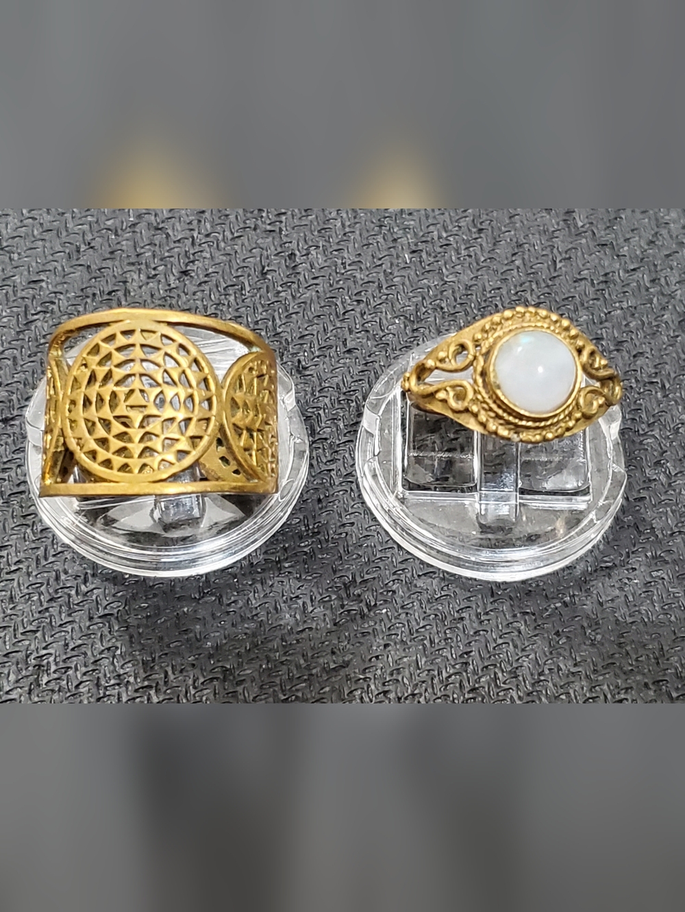 Antique Melted Brass Coin Rings For 2pcs